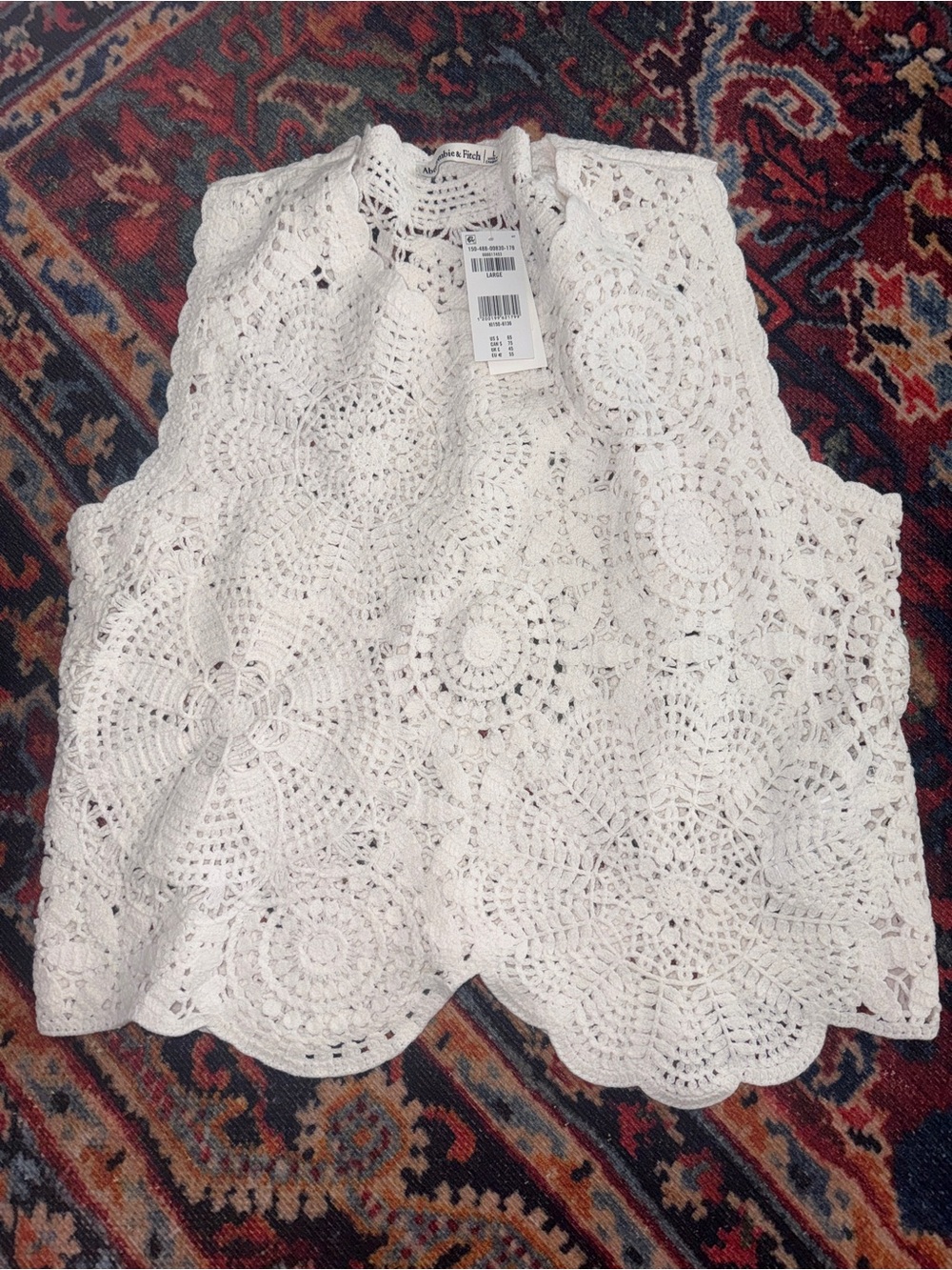 Abercrombie & Fitch Ivory Crochet Lace Tank